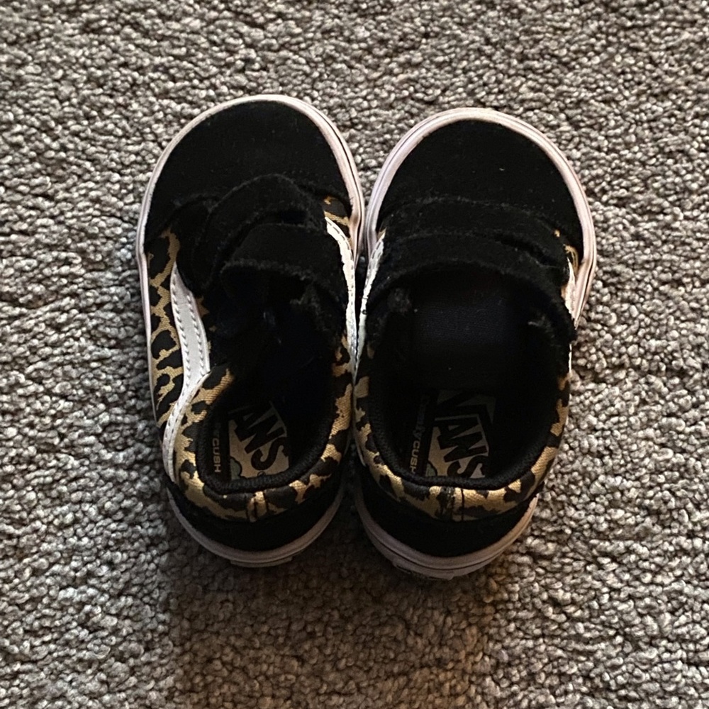 Leopard print old school toddler vans